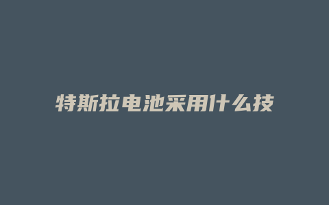 特斯拉电池采用什么技术