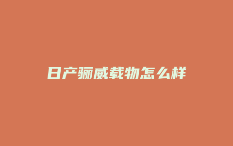 日产骊威载物怎么样