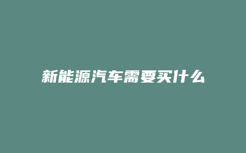 新能源汽车需要买什么保险