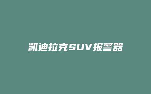 凯迪拉克SUV报警器怎么关