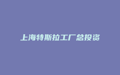 上海特斯拉工厂总投资多少