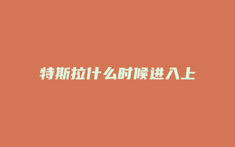 特斯拉什么时候进入上海