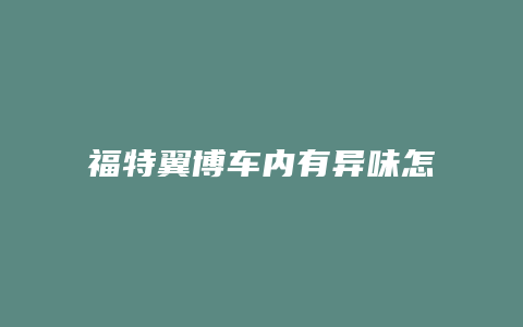 福特翼博车内有异味怎么检测