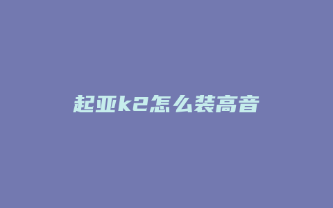 起亚k2怎么装高音