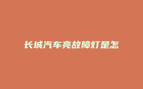 长城汽车亮故障灯是怎么回事