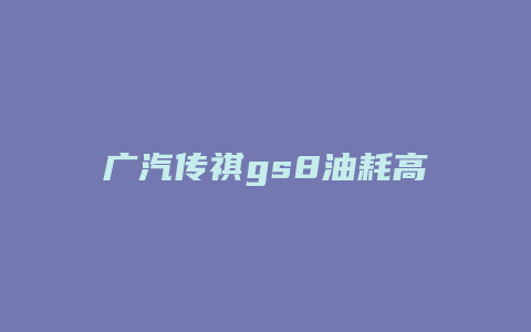 广汽传祺gs8油耗高怎么回事