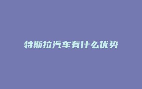 特斯拉汽车有什么优势