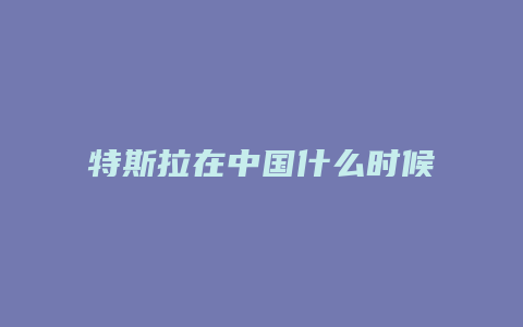 特斯拉在中国什么时候上市