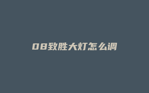 08致胜大灯怎么调