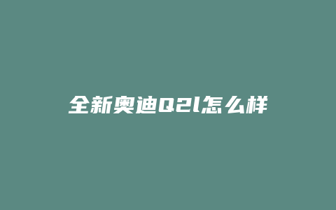 全新奥迪Q2l怎么样