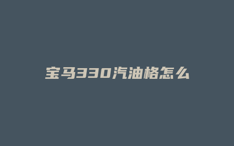 宝马330汽油格怎么换