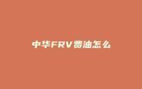 中华FRV费油怎么