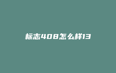 标志408怎么样13款