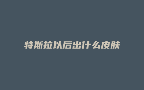 特斯拉以后出什么皮肤