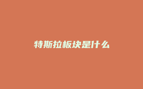 特斯拉板块是什么