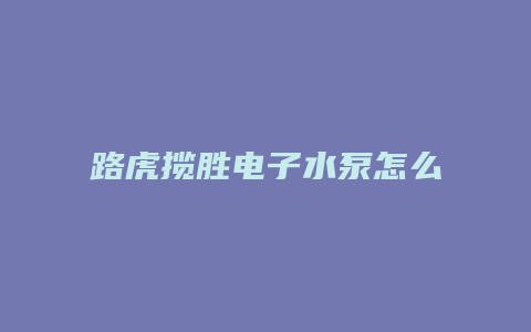 路虎揽胜电子水泵怎么拆