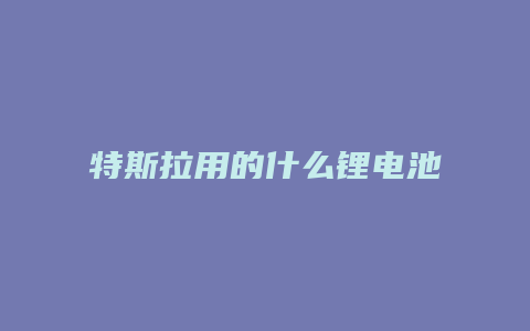 特斯拉用的什么锂电池