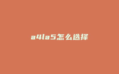 a4la5怎么选择