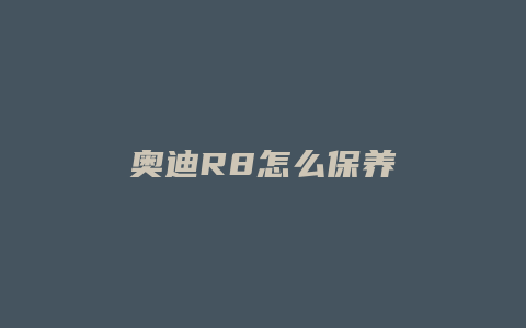 奥迪R8怎么保养