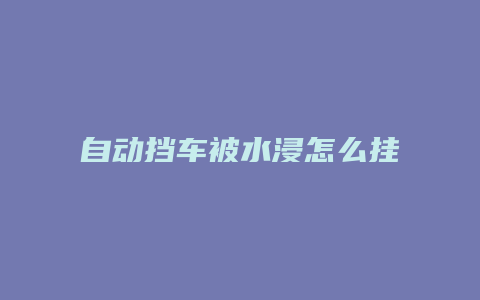 自动挡车被水浸怎么挂N档