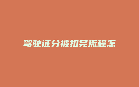 驾驶证分被扣完流程怎么办