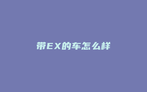 带EX的车怎么样