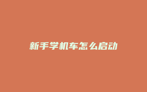 新手学机车怎么启动