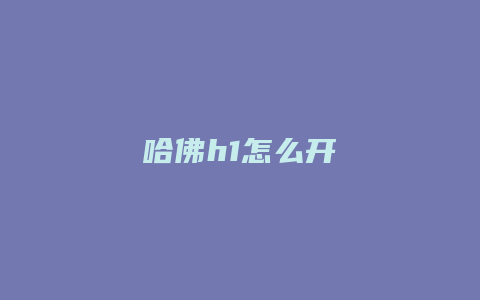 哈佛h1怎么开