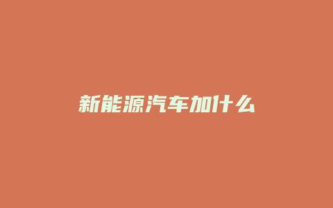 新能源汽车加什么