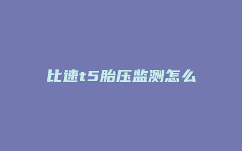 比速t5胎压监测怎么消除