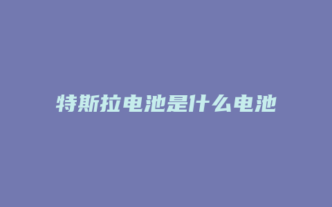 特斯拉电池是什么电池