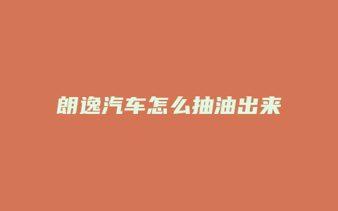 朗逸汽车怎么抽油出来视频