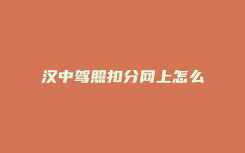 汉中驾照扣分网上怎么学习