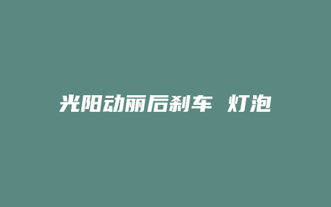 光阳动丽后刹车 灯泡怎么更换