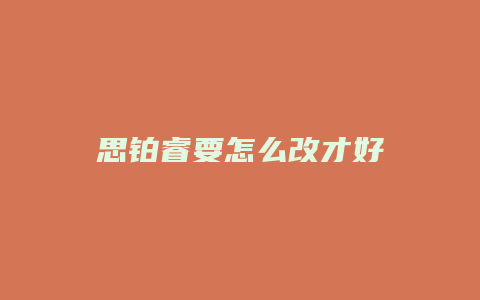 思铂睿要怎么改才好