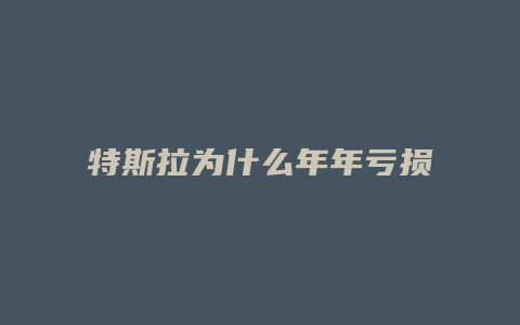 特斯拉为什么年年亏损