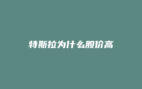 特斯拉为什么股价高