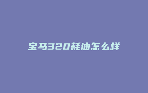 宝马320耗油怎么样