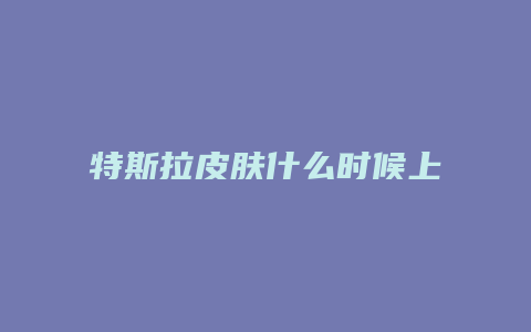 特斯拉皮肤什么时候上