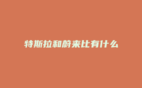 特斯拉和蔚来比有什么优势