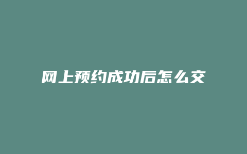 网上预约成功后怎么交费