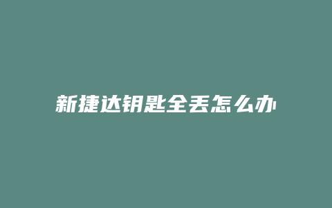 新捷达钥匙全丢怎么办