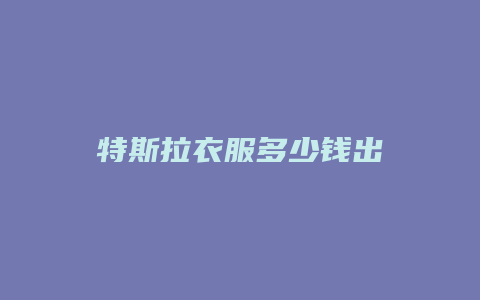 特斯拉衣服多少钱出