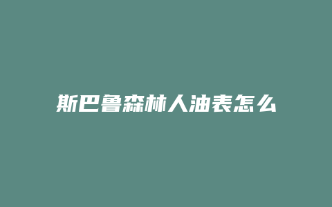 斯巴鲁森林人油表怎么看