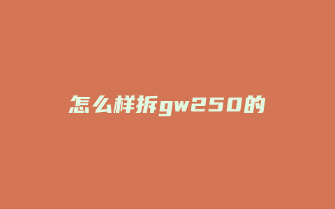 怎么样拆gw250的后轮子