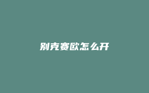 别克赛欧怎么开