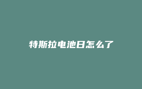 特斯拉电池日怎么了