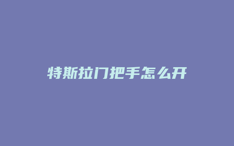 特斯拉门把手怎么开