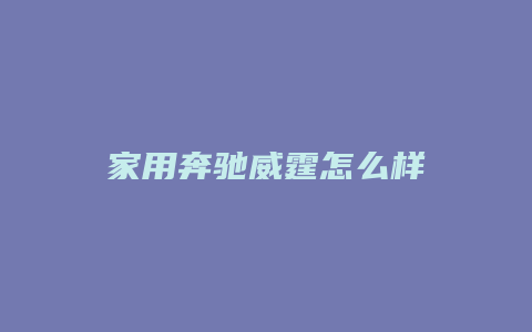 家用奔驰威霆怎么样