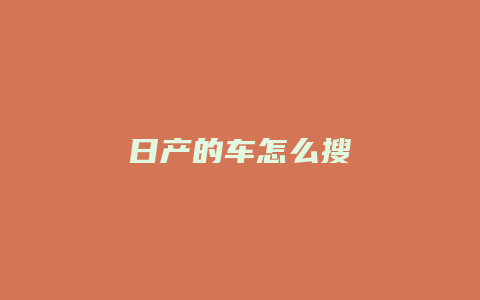 日产的车怎么搜